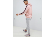 River Island hoodie with sleeve taping in light pink